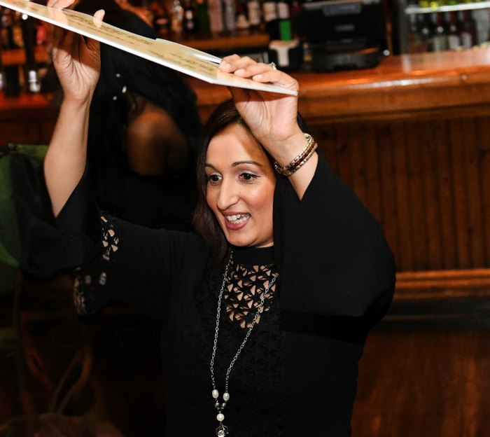 Raj Holness at a book event